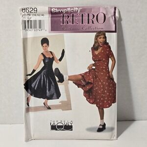 Simplicity Retro Costume Collection 8629 Uncut Sewing Pattern Swing Dresses